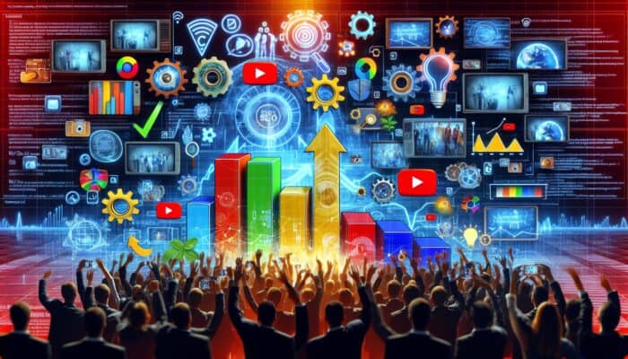 A vibrant digital interface showcasing various YouTube playlists with thumbnails, enhancing engagement and SEO.