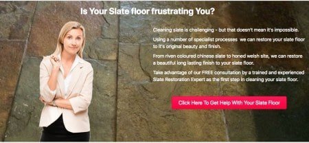 Restored slate floor tiles in a Matlock home after professional cleaning