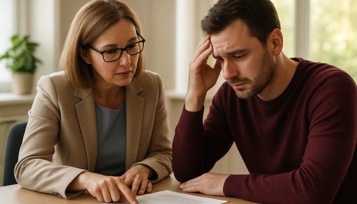 Consulting with Credit Unions About Your Financial Position | DCL Individual reviewing financial documents with a credit union advisor in a bright office setting.
